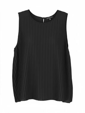 NWT Adrianna Papell Black Pleated Chiffon Sleeveless Camisole Blouse XL Elegant